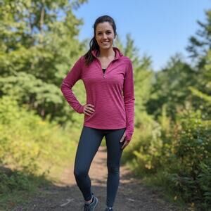 Columbia Women’s Omni-Wick Quarter Zip Pink Heather Long Sleeve Active Top M